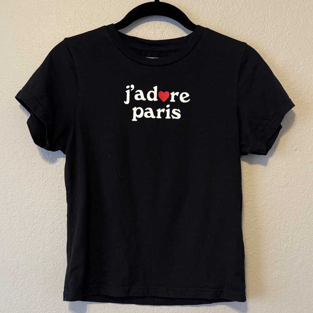 Princess Polly Black J’Adore Paris Graphic Tee